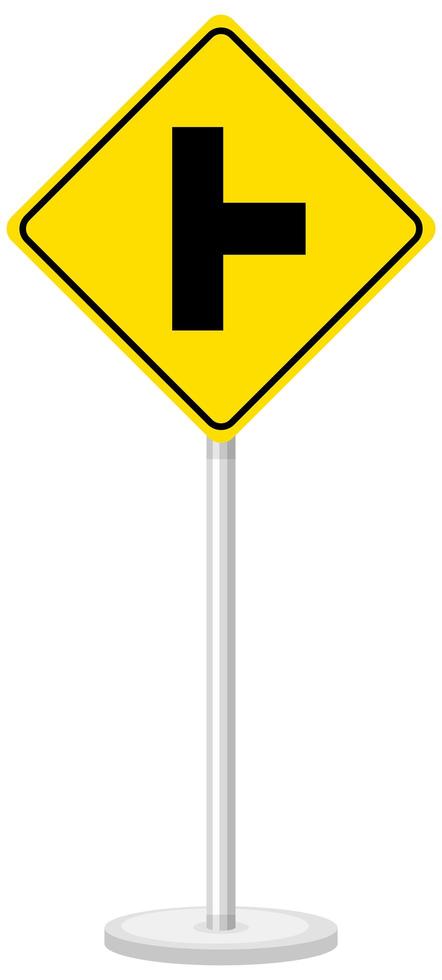 Yellow traffic warning sign on white background vector