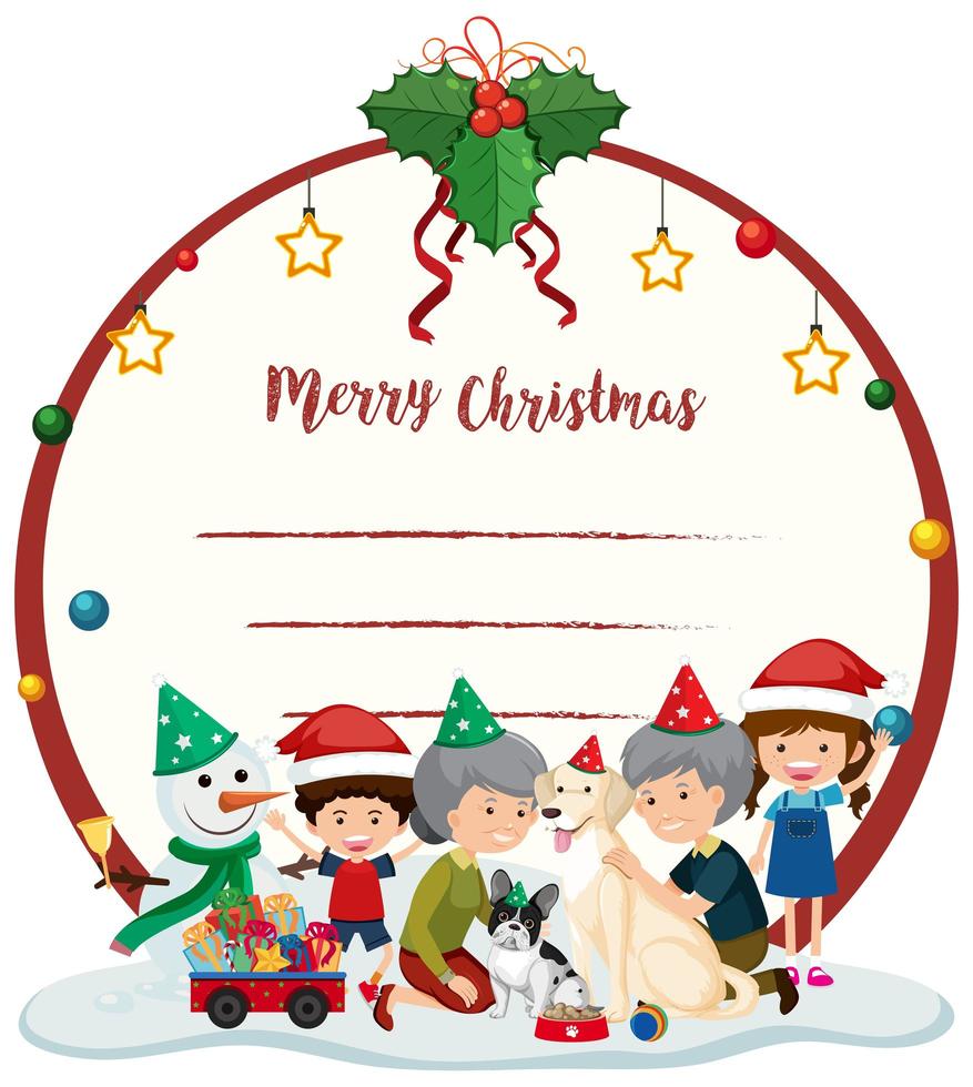 Blank Merry Christmas card template vector