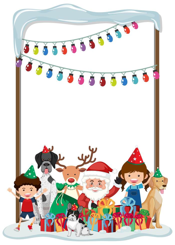 Blank Xmas frame template vector