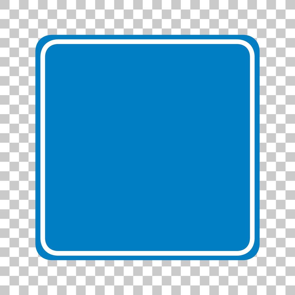 Blue traffic sign on transparent background vector