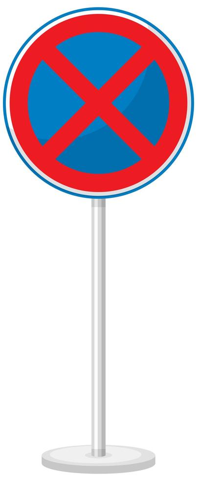 No Stopping sign with stand isolated on white background vector