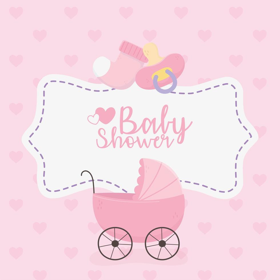 Cute baby shower card vector