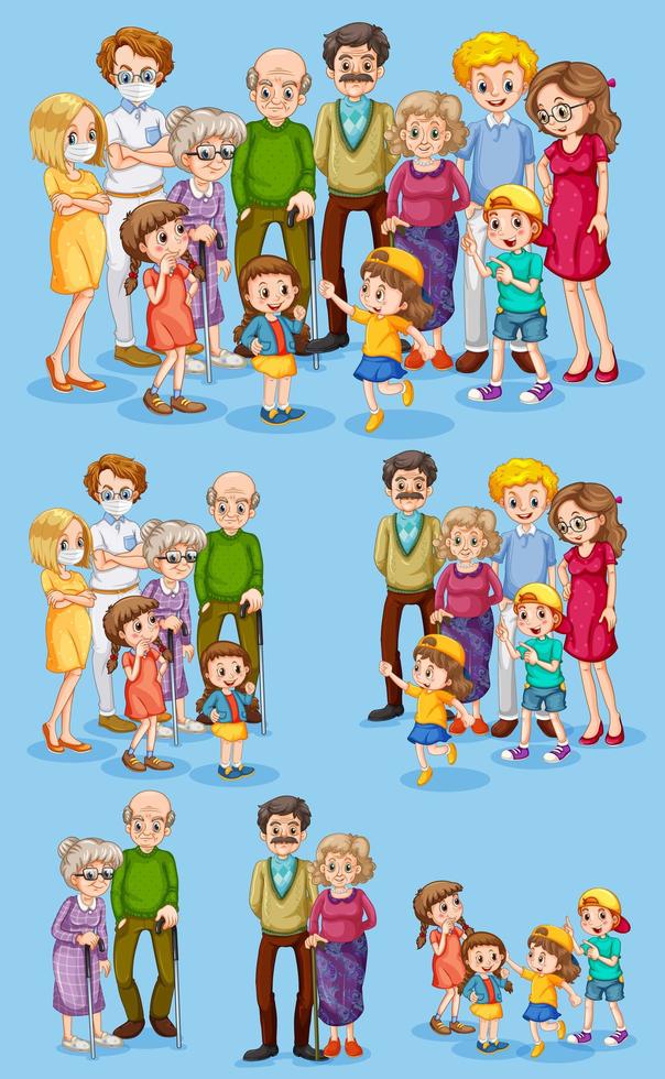 Set of family member vector