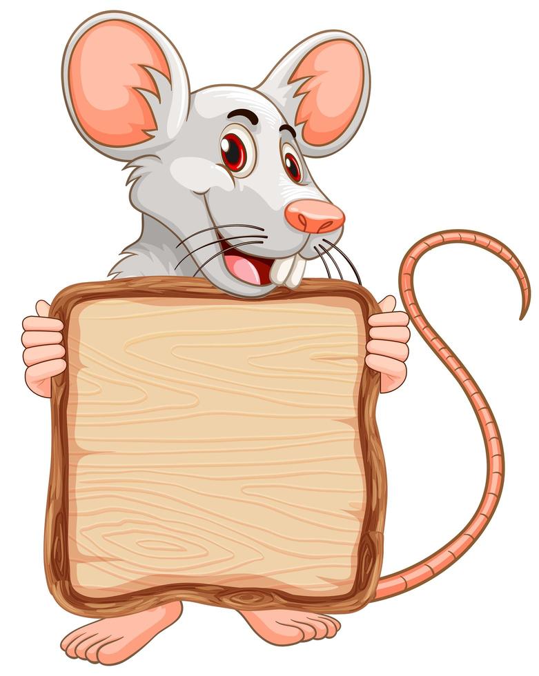 Board template with cute mouse on white background vector