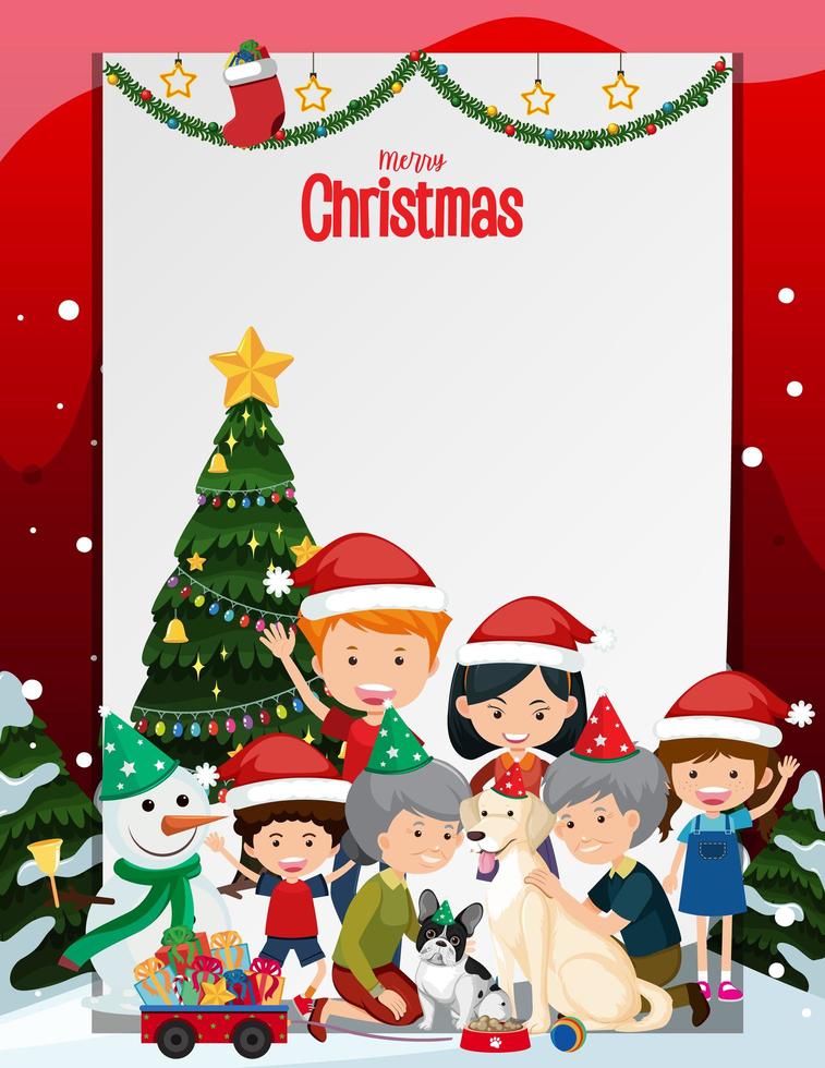 Blank Xmas frame template vector