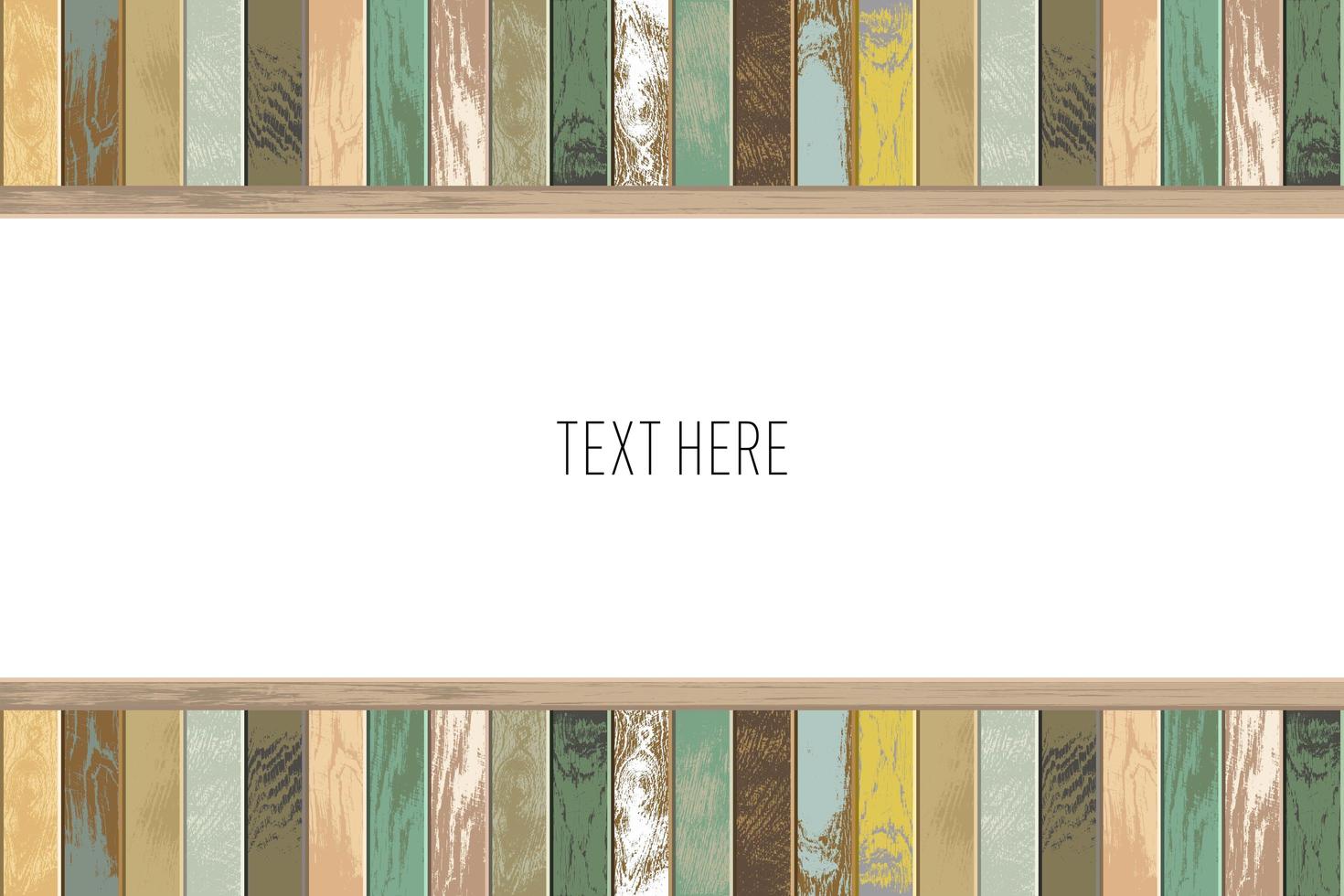 Faded wooden plank frame with copy space vector