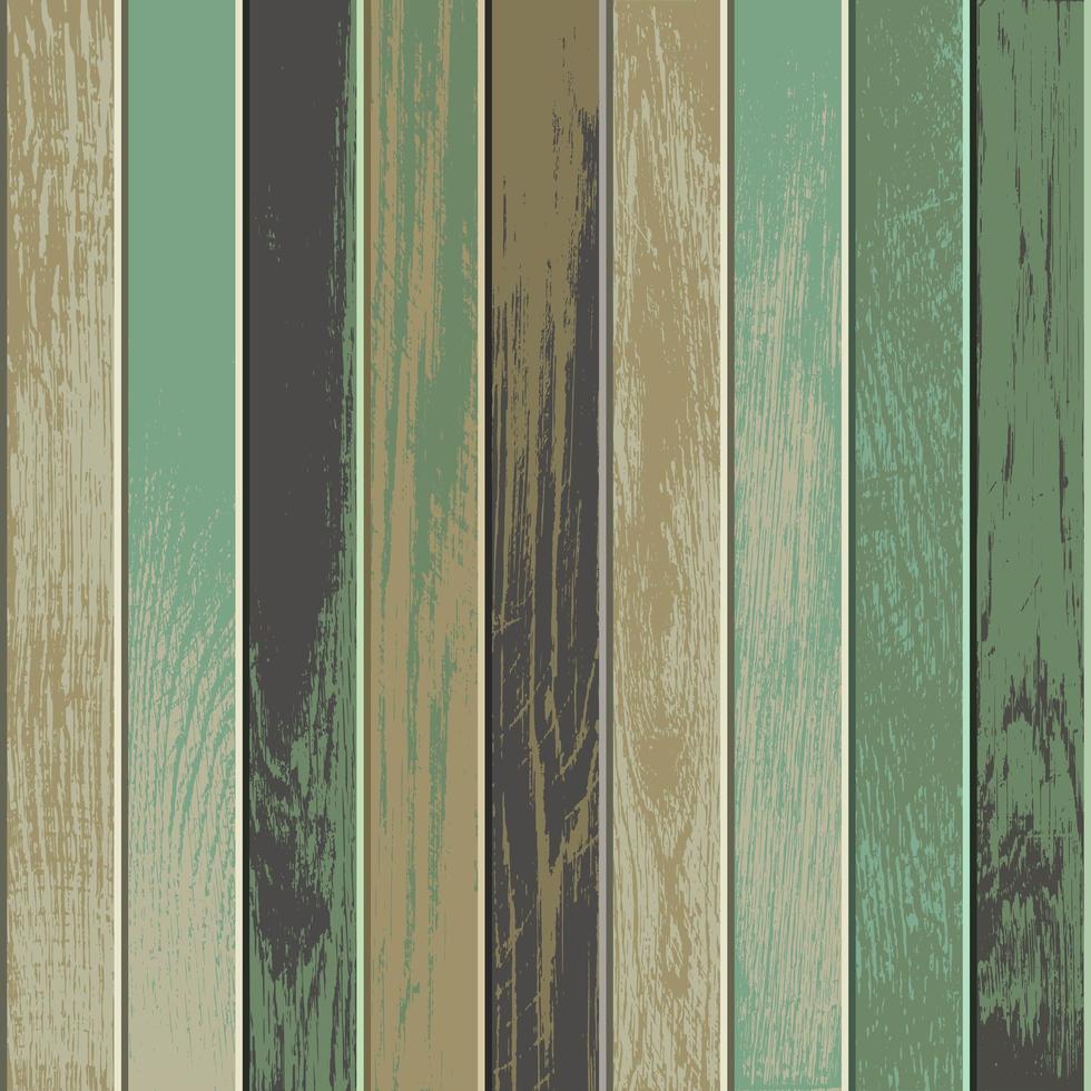 Fondo de madera vintage con colores verdes descoloridos vector