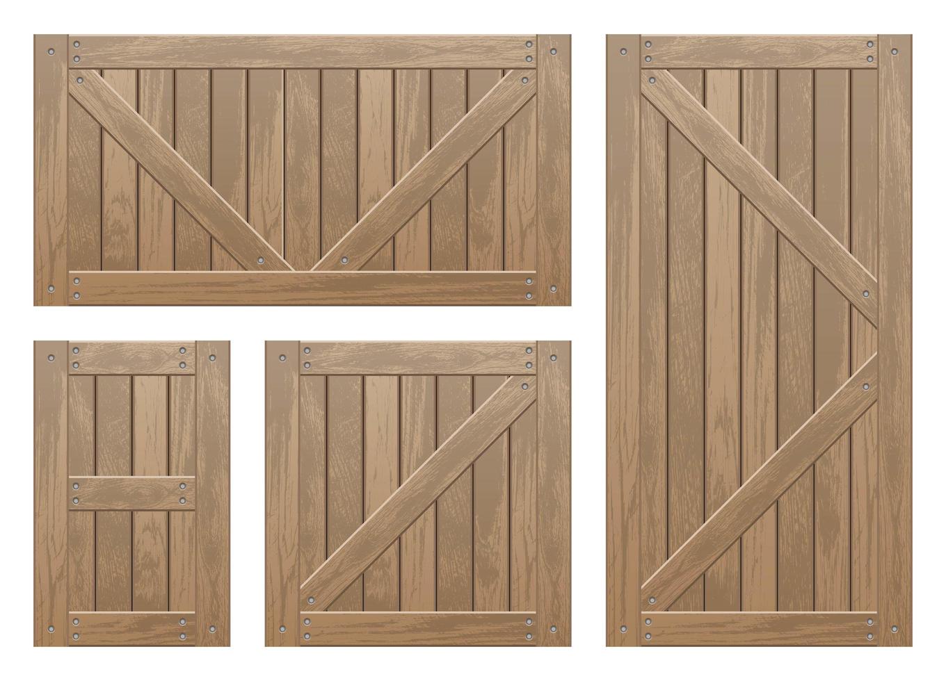 Set of wooden crates vector