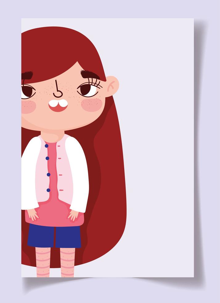 Cartoon character little girl vector