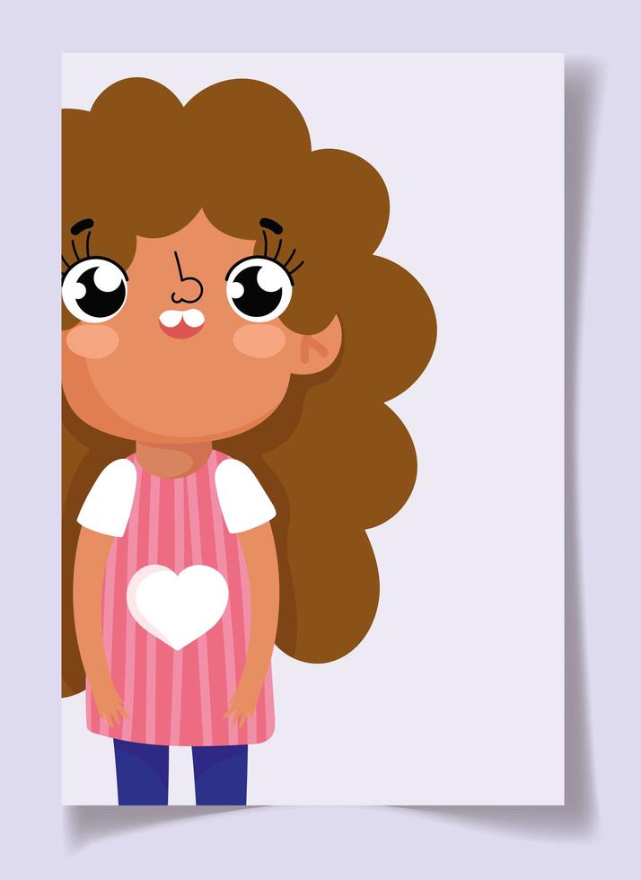 personaje de dibujos animados niña vector