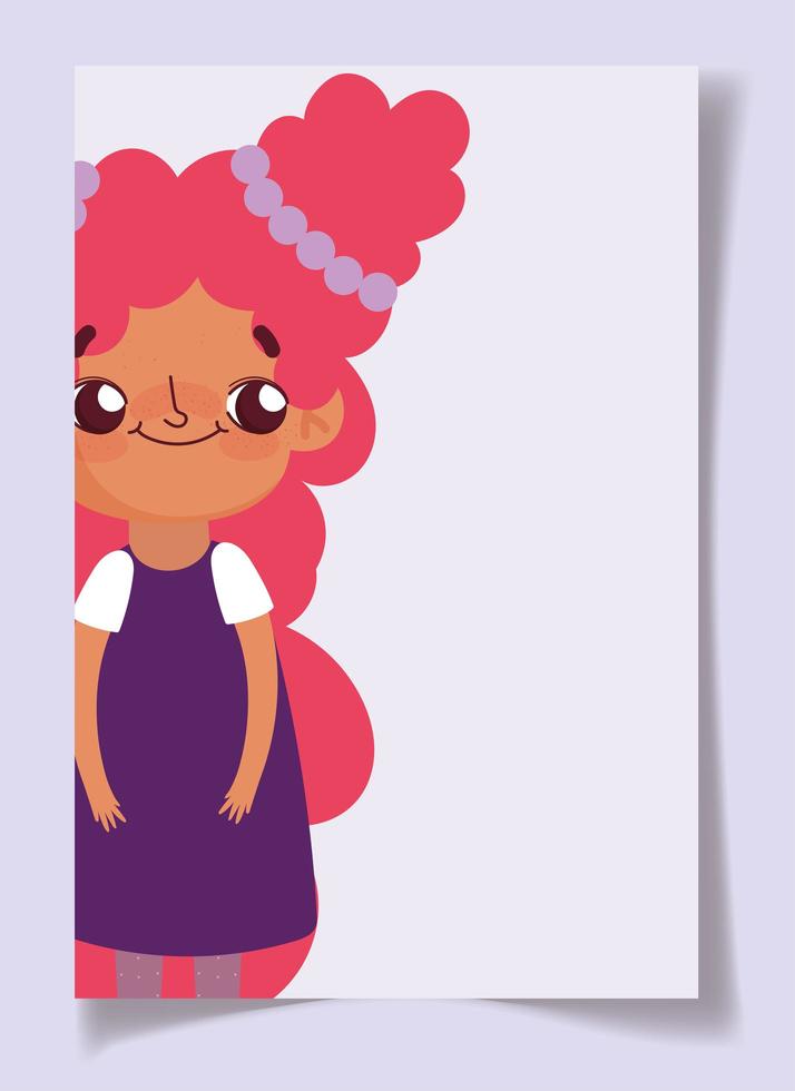 personaje de dibujos animados niña vector