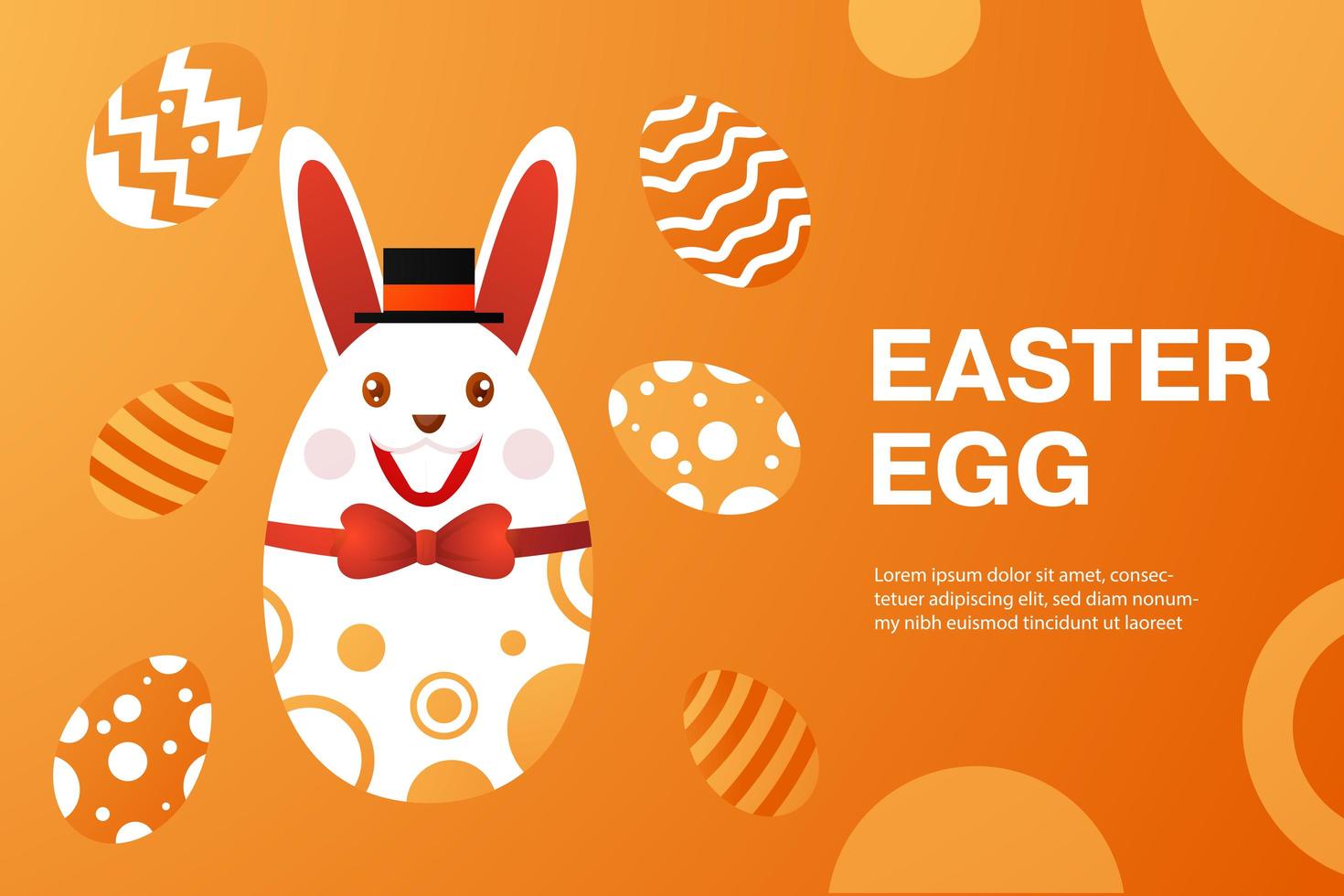 Easter banner with egg wearing top hat and bow tie vector