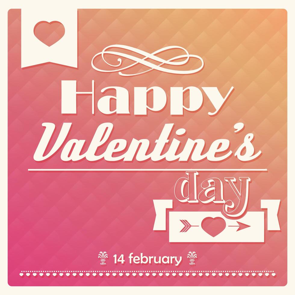 cartel tipográfico feliz día de san valentín vector