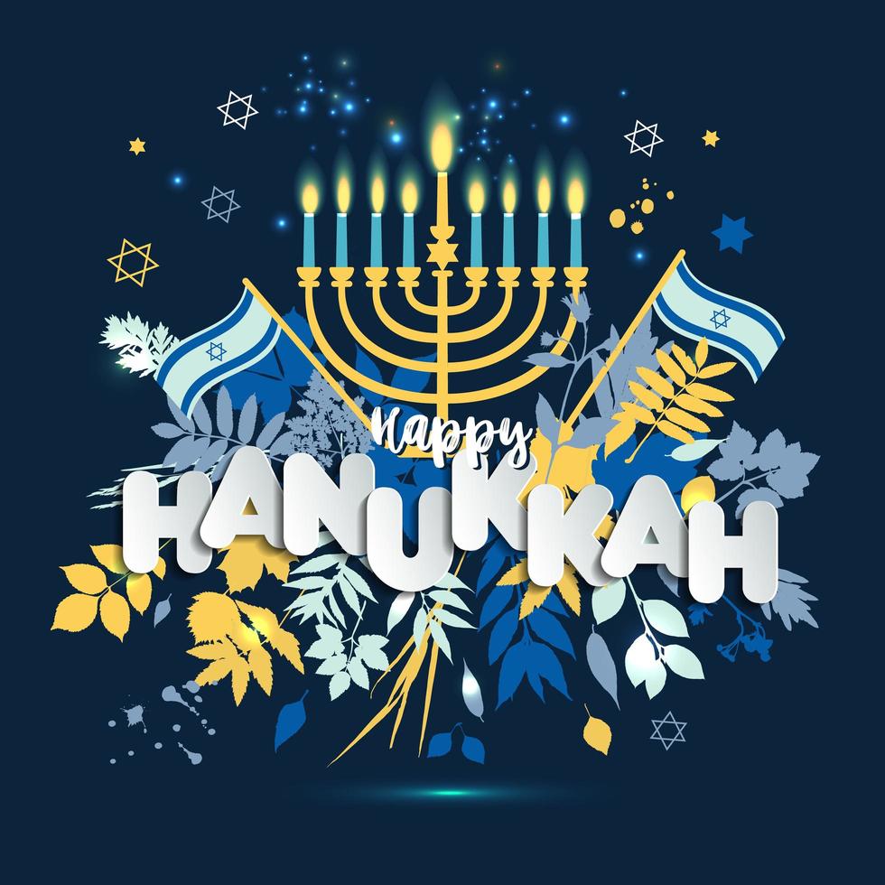 Jewish holiday Hanukkah design vector