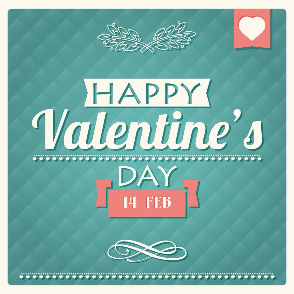 cartel tipográfico feliz día de san valentín vector