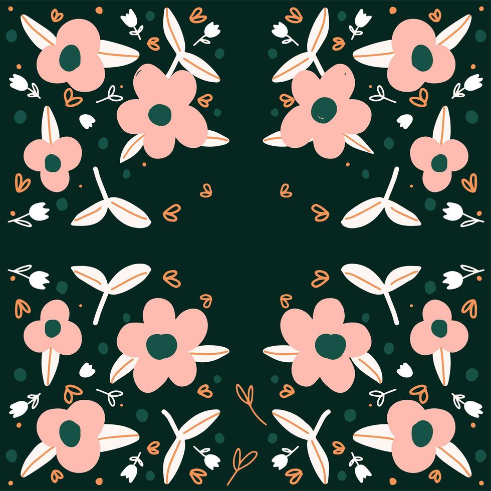 fondo floral dibujado a mano vector