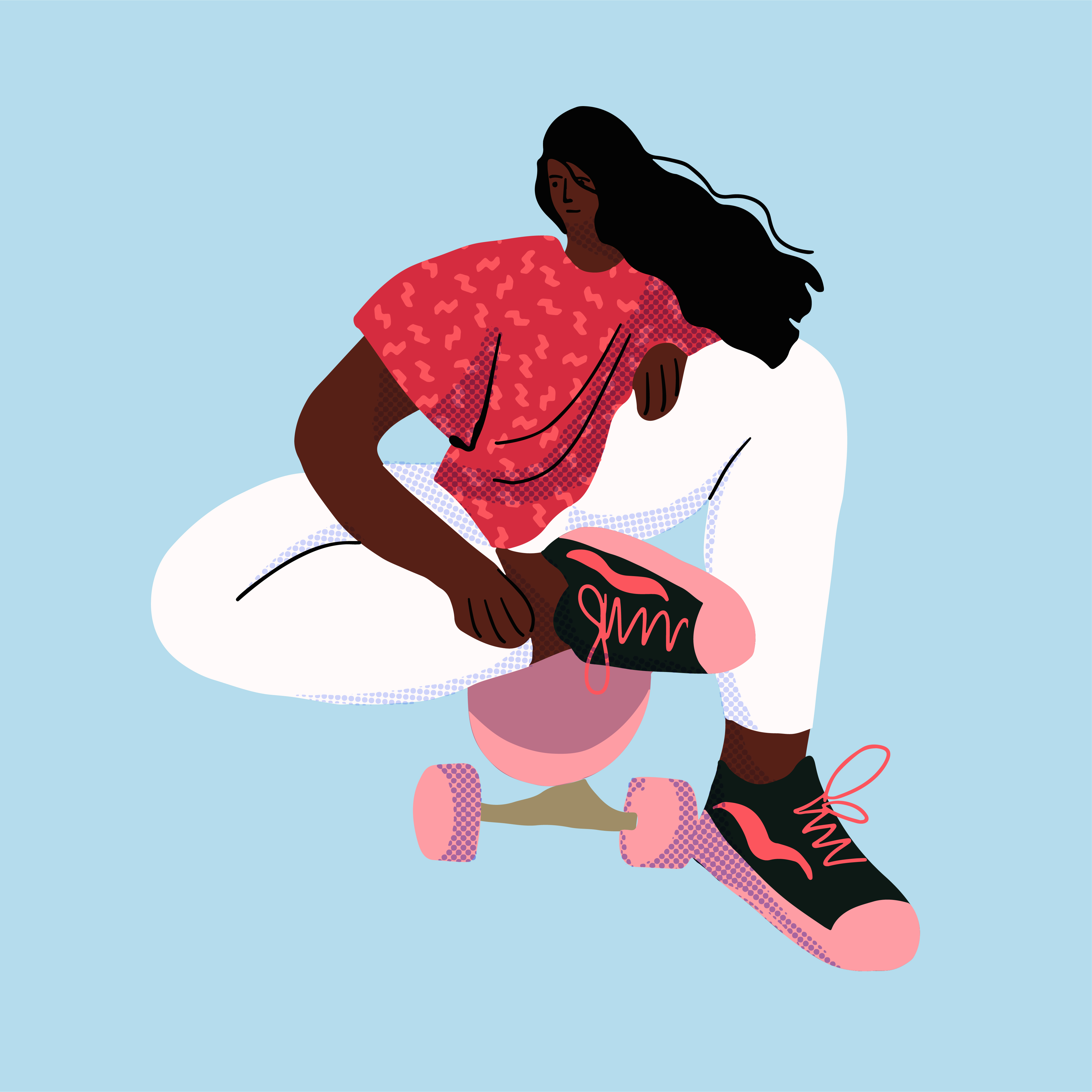 Stylish skater in jeans and sneakers. 1444812 Vector Art at Vecteezy