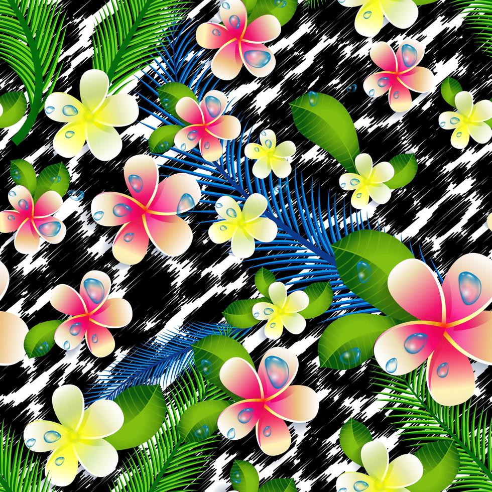 Beautiful seamless floral jungle pattern background. vector