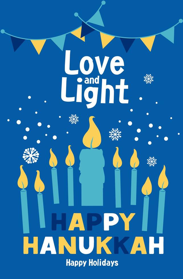 Jewish holiday Hanukkah greeting card vector