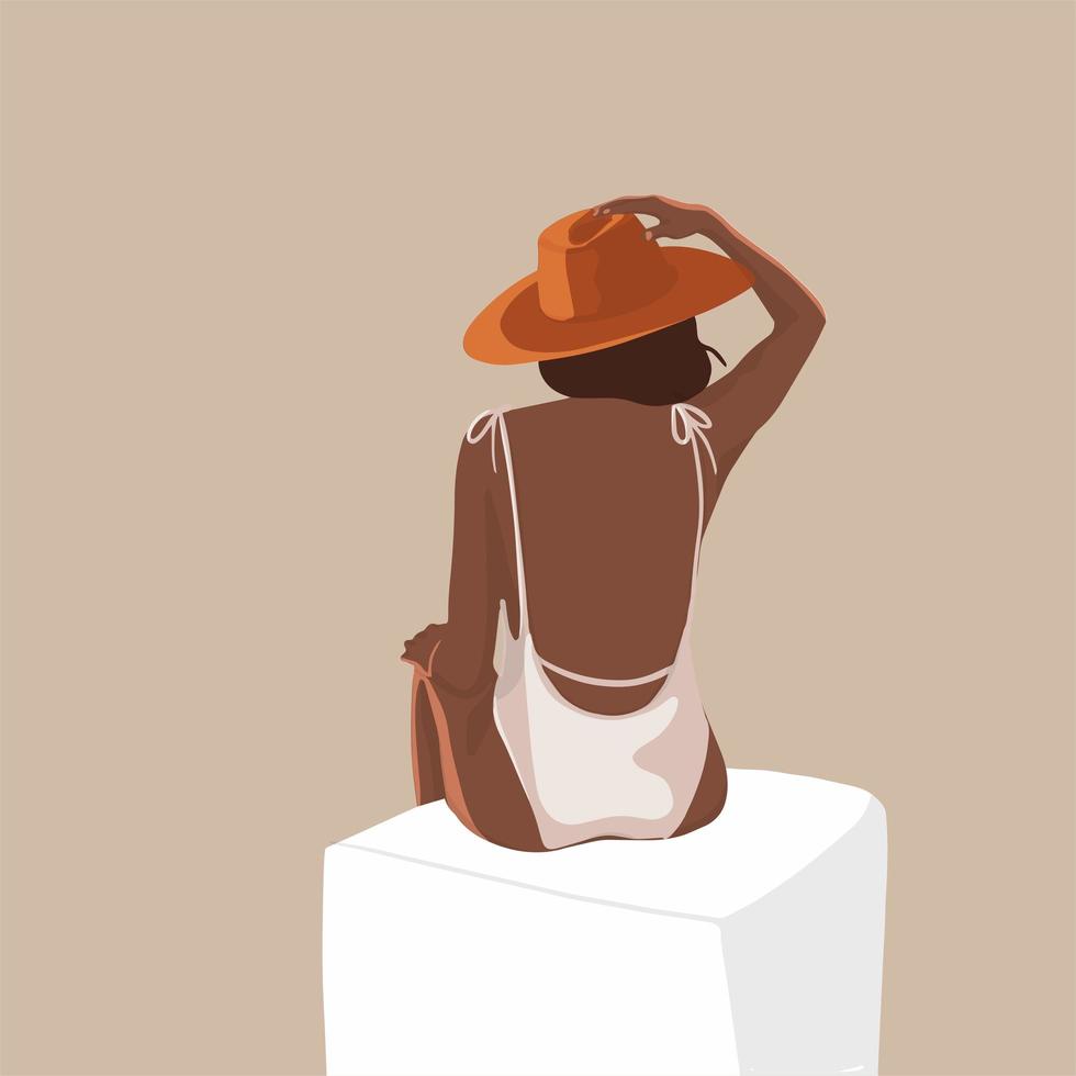 Flat illustration portrait girl vector