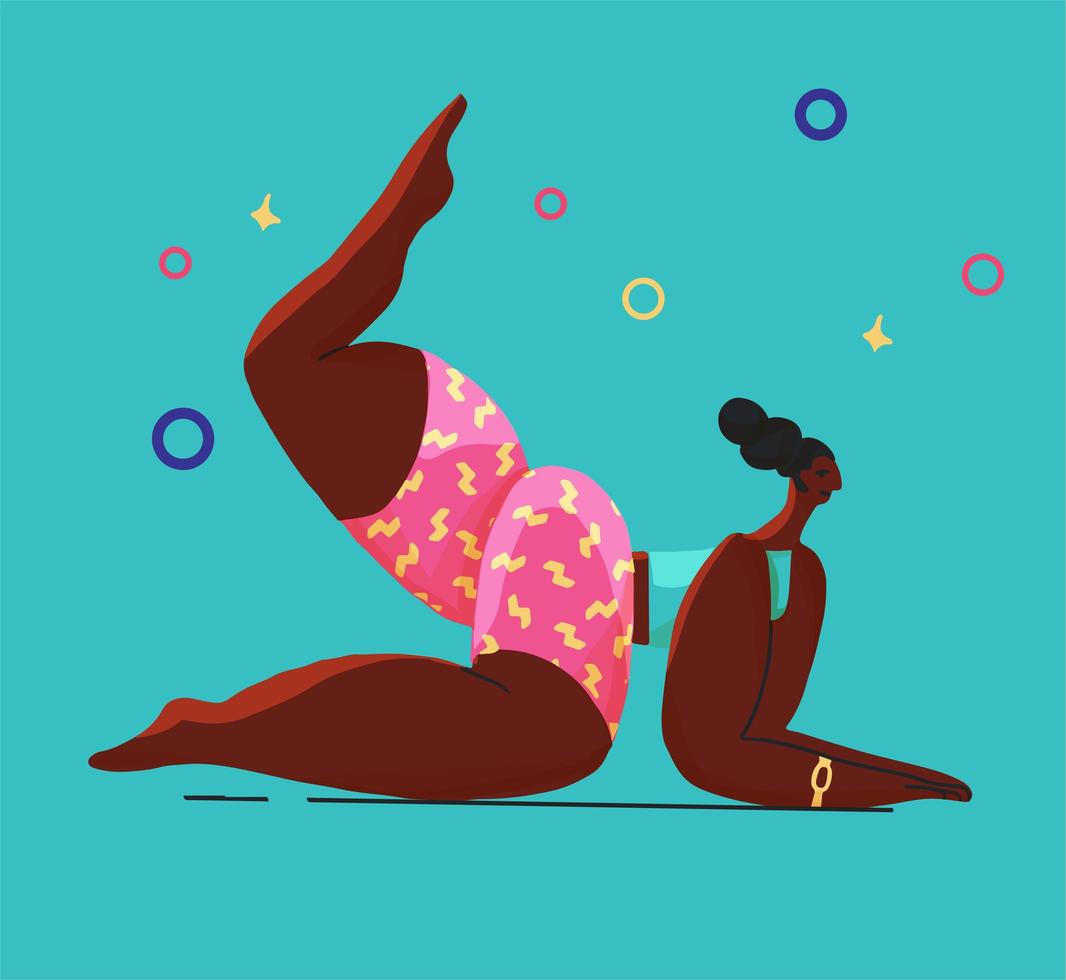 chica practicando yoga vector