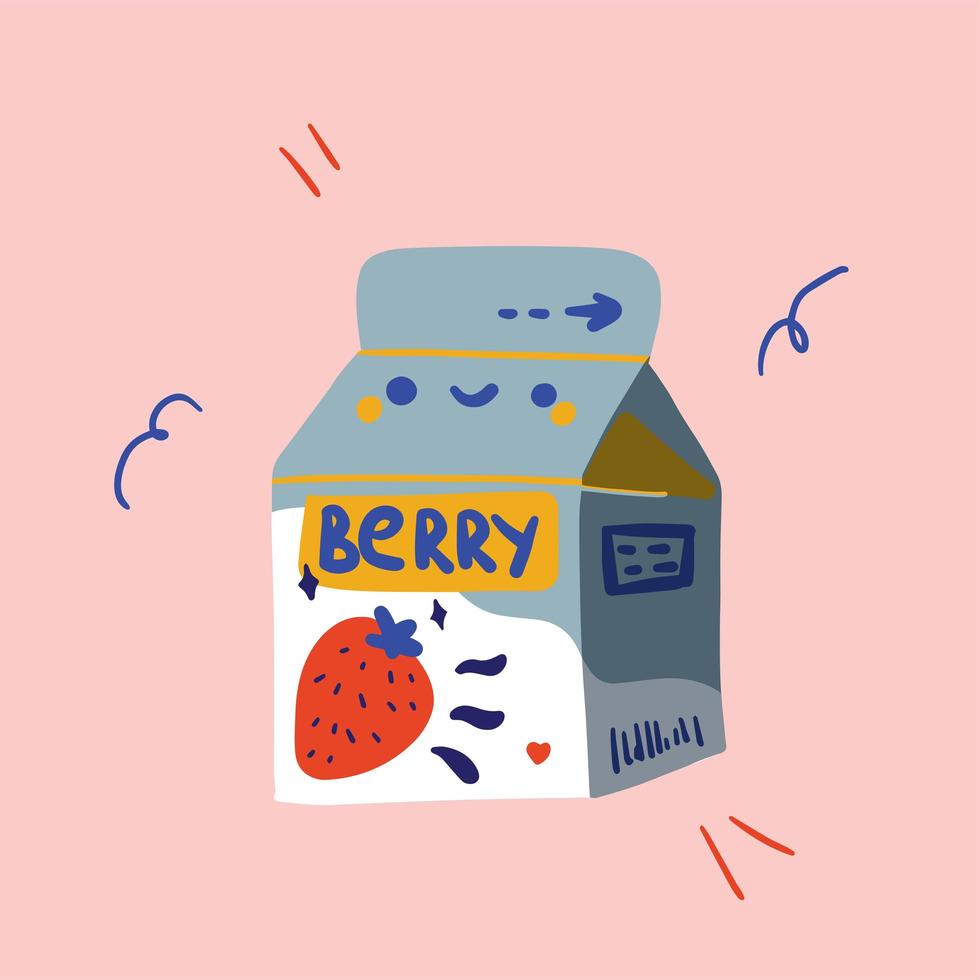 Kawai berry box vector
