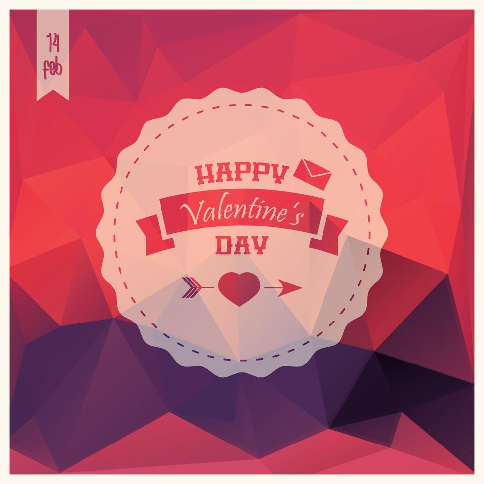 Valentine's day card, label design vector