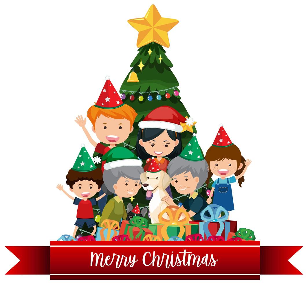 Isolated Merry Christmas banner vector