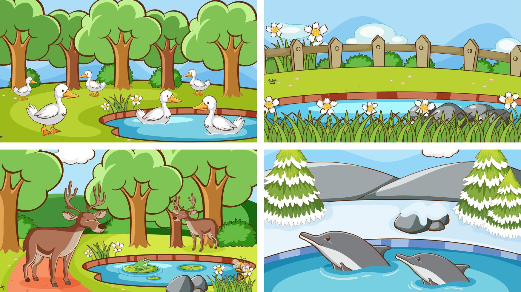 Background scenes of animals in the wild vector