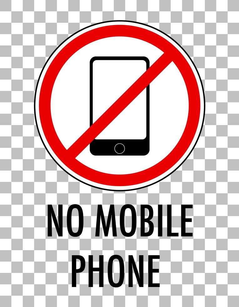 No mobile phone sign isolated on transparent background vector