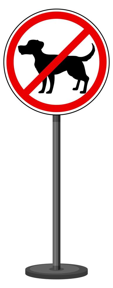 No dog sign with stand isolated on white background vector