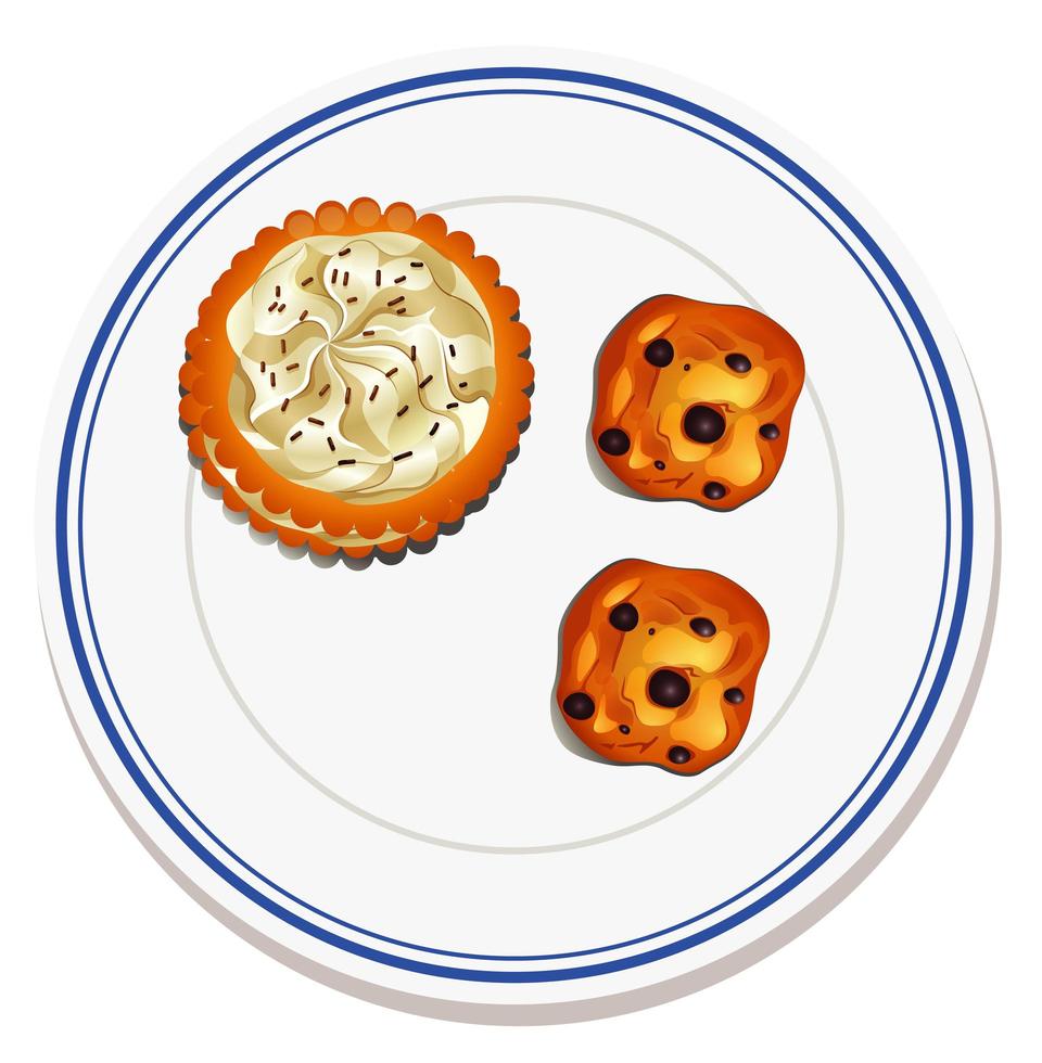 Cookie on the plate vector