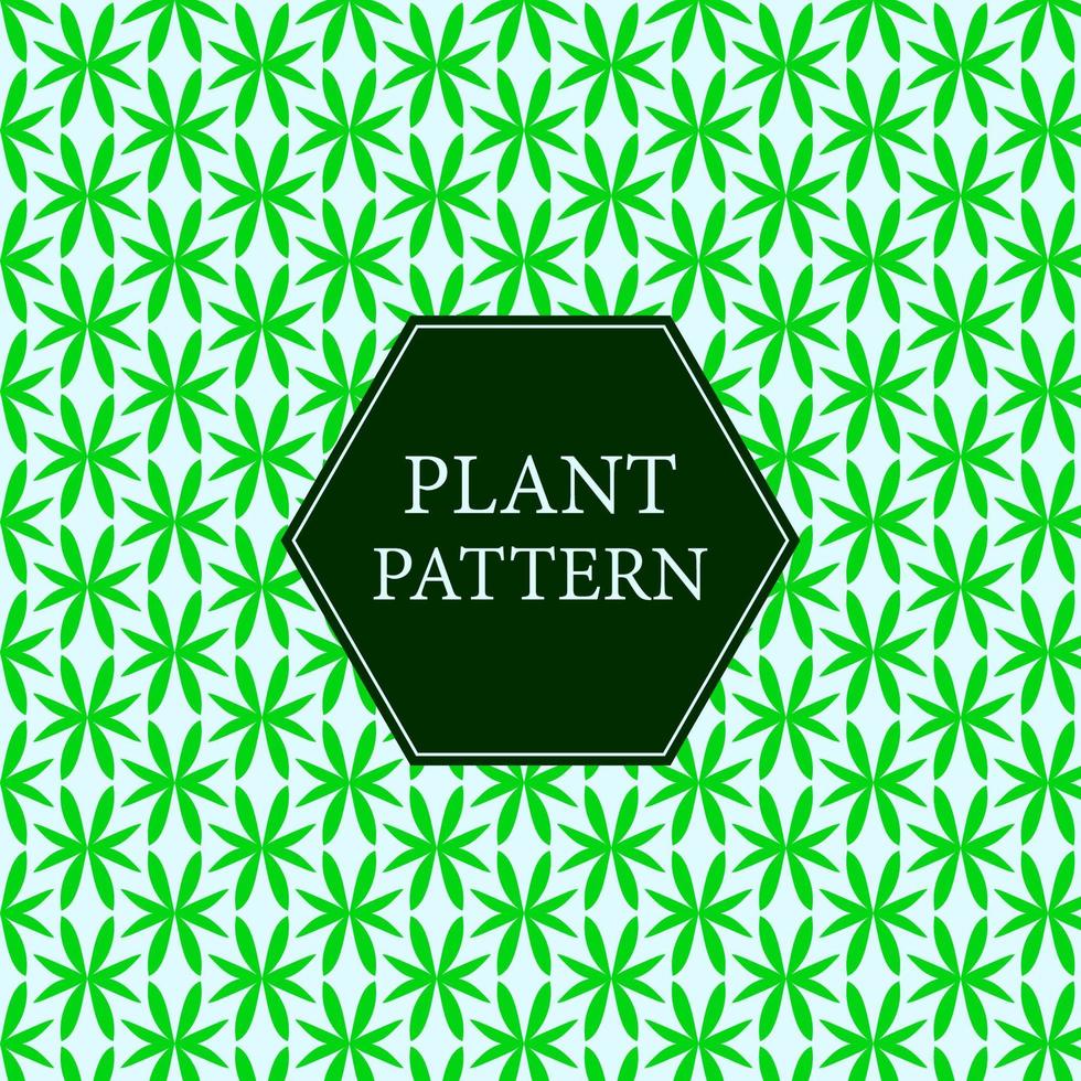 Flat green plant pattern vector