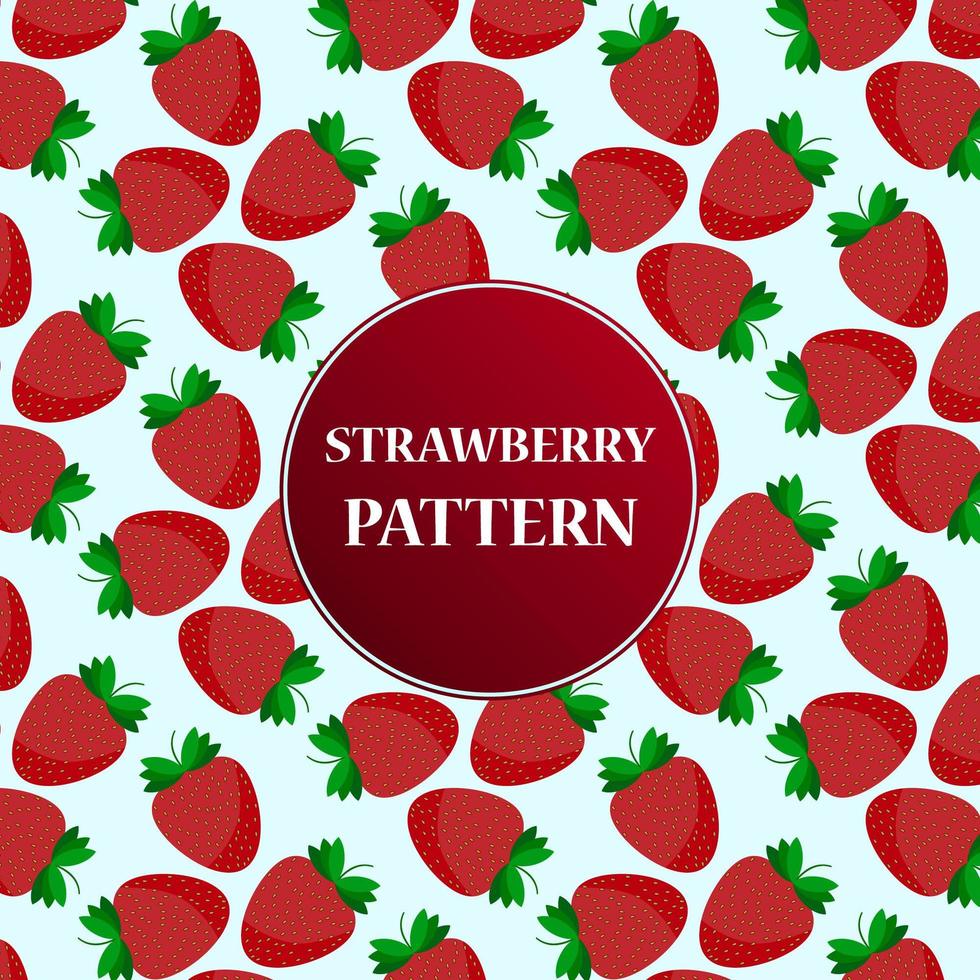 Cartoon strawberry pattern vector