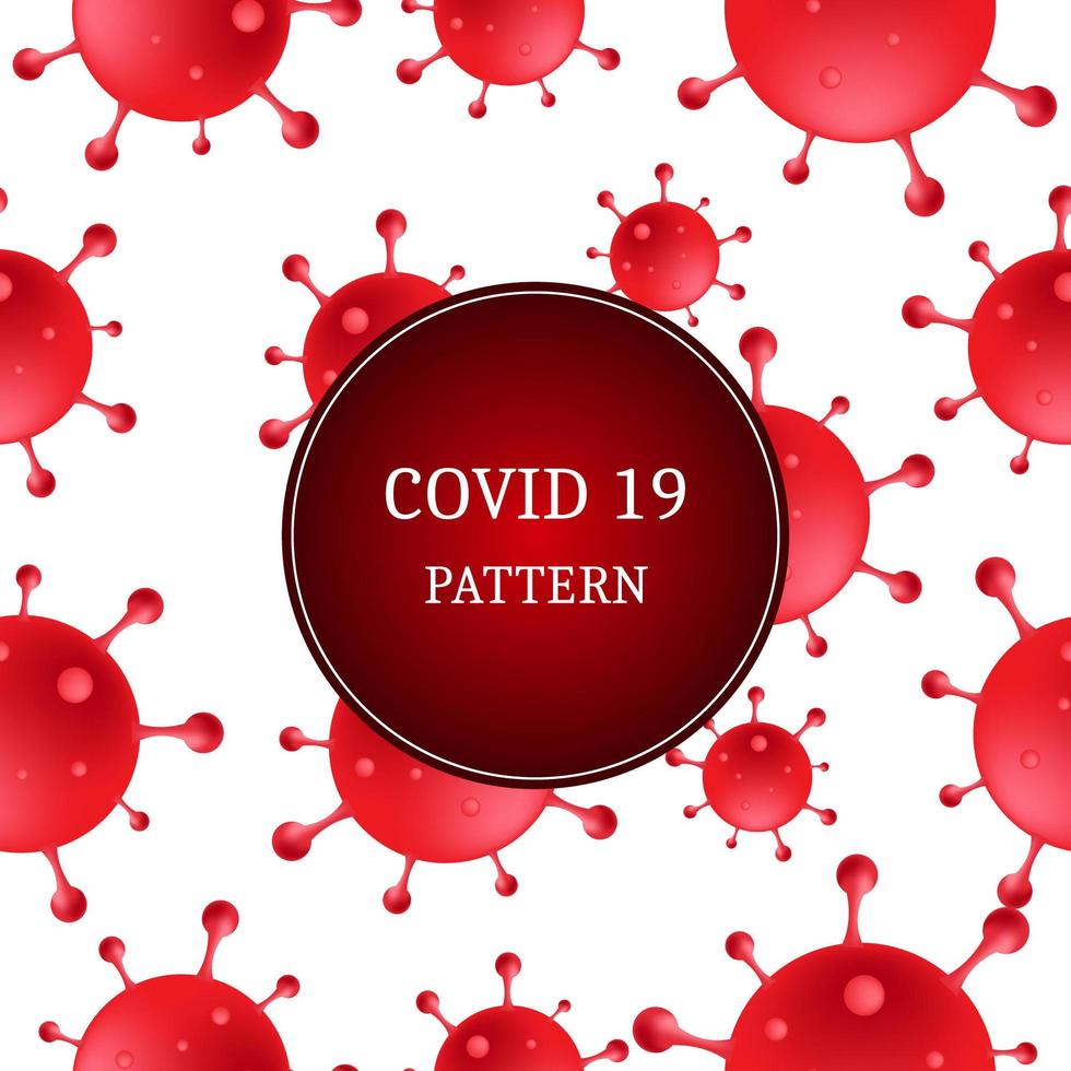 Red 3d covid-19 cells seamless pattern vector