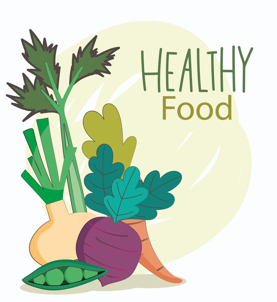 Healthy menu and fresh food composition vector