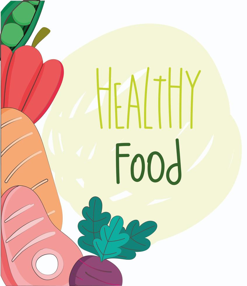 Healthy menu and fresh food composition vector