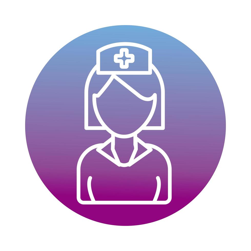 Nurse woman professional block style vector