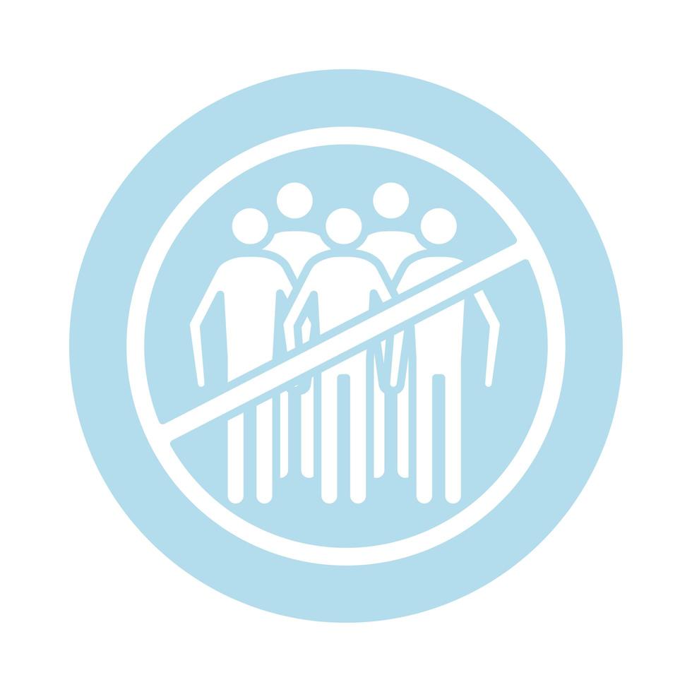 Avoid the crowds block silhouette style icon vector