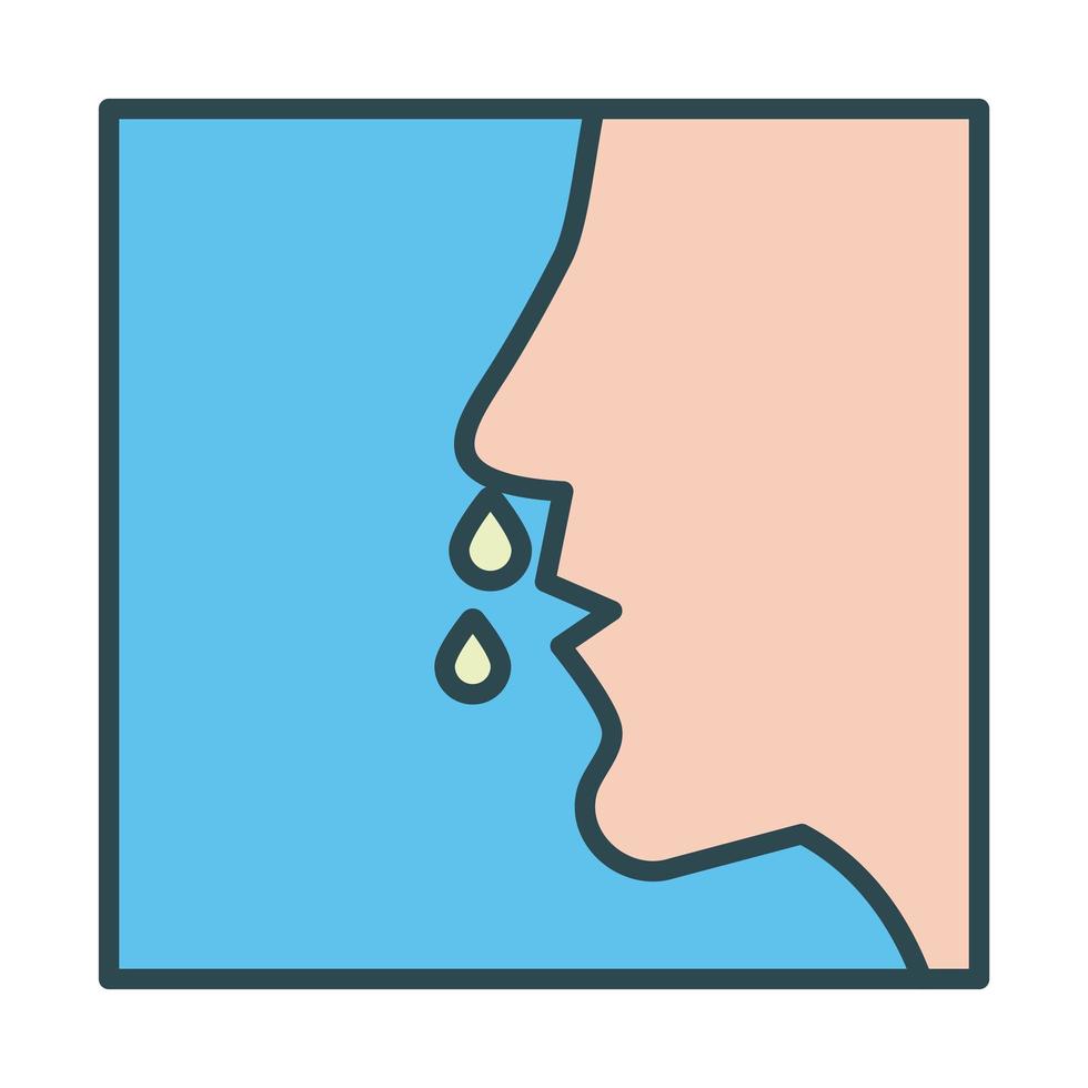 Nose with flu fill style icon vector