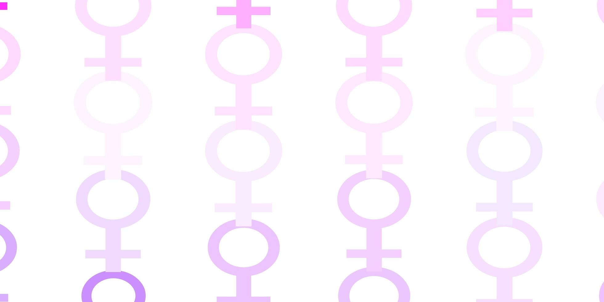 Light purple and pink pattern with feminism elements. vector