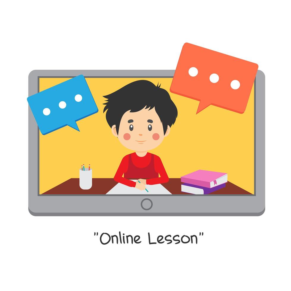 Kids Online Lessons Design vector