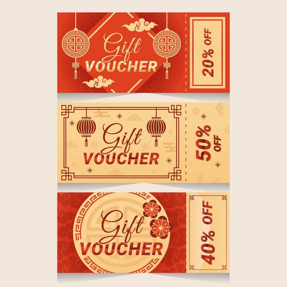 Chinese New Year Gift Voucher vector