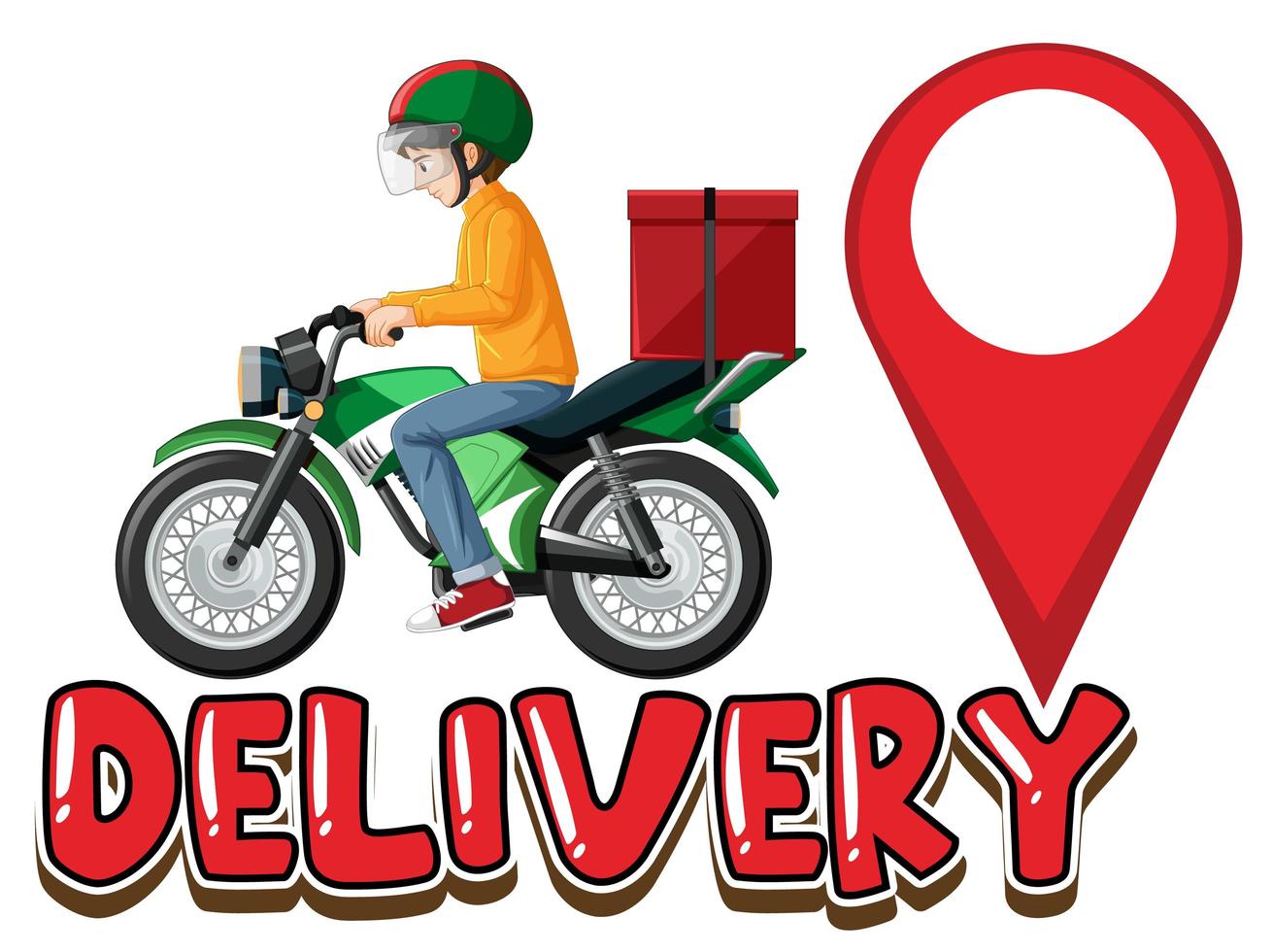 Delivery logo with man on scooter vector