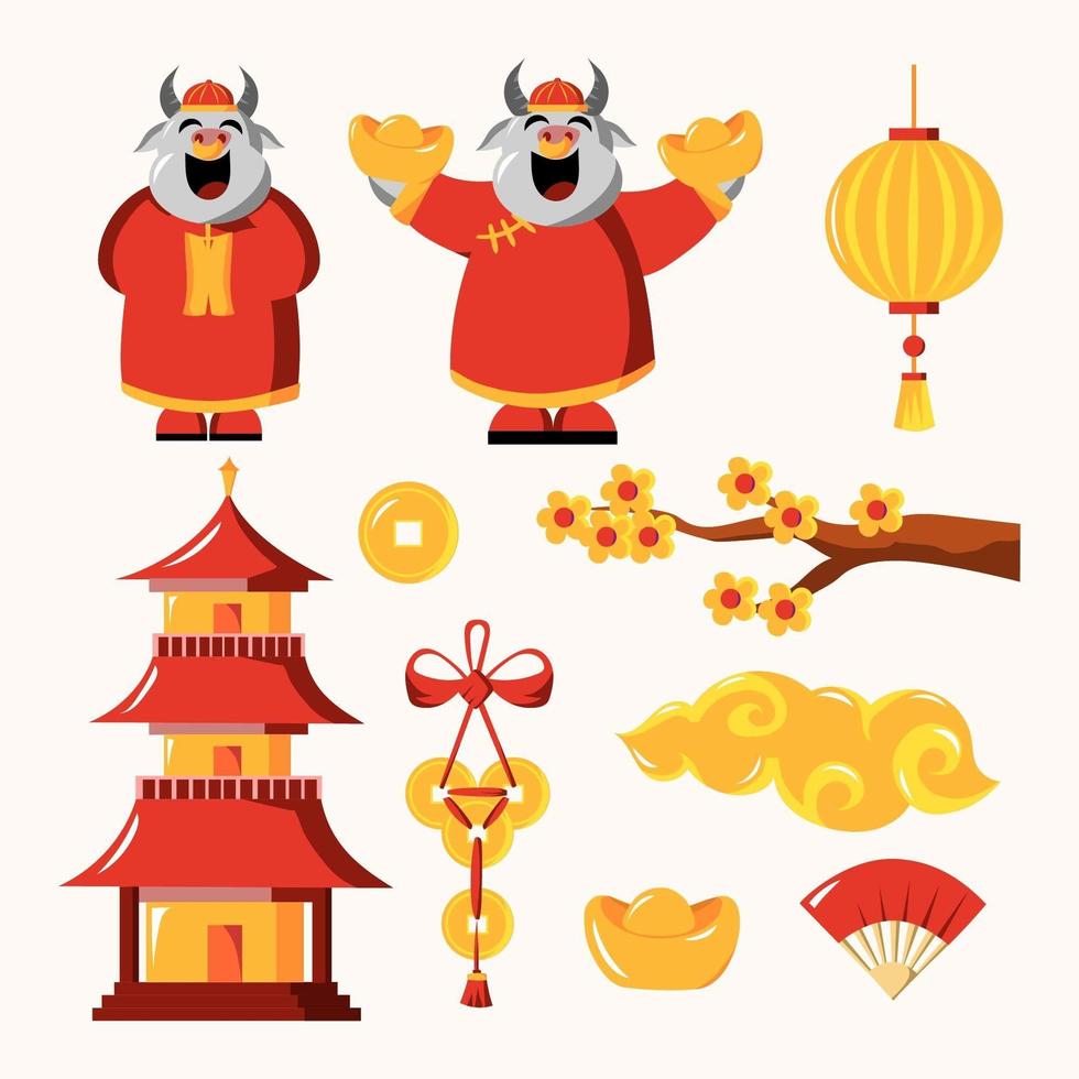 Chinese New Year 2021 Element Collection vector