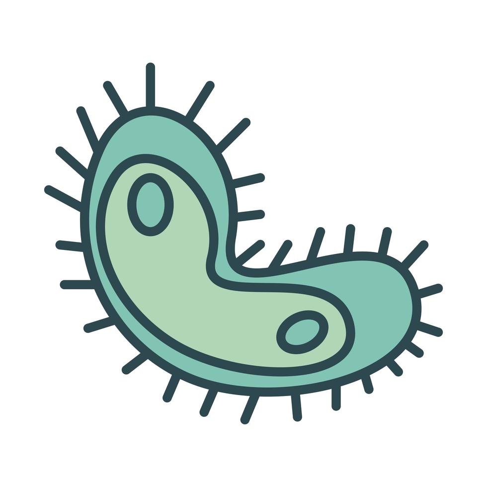 Infected cell with covid19 fill style icon vector