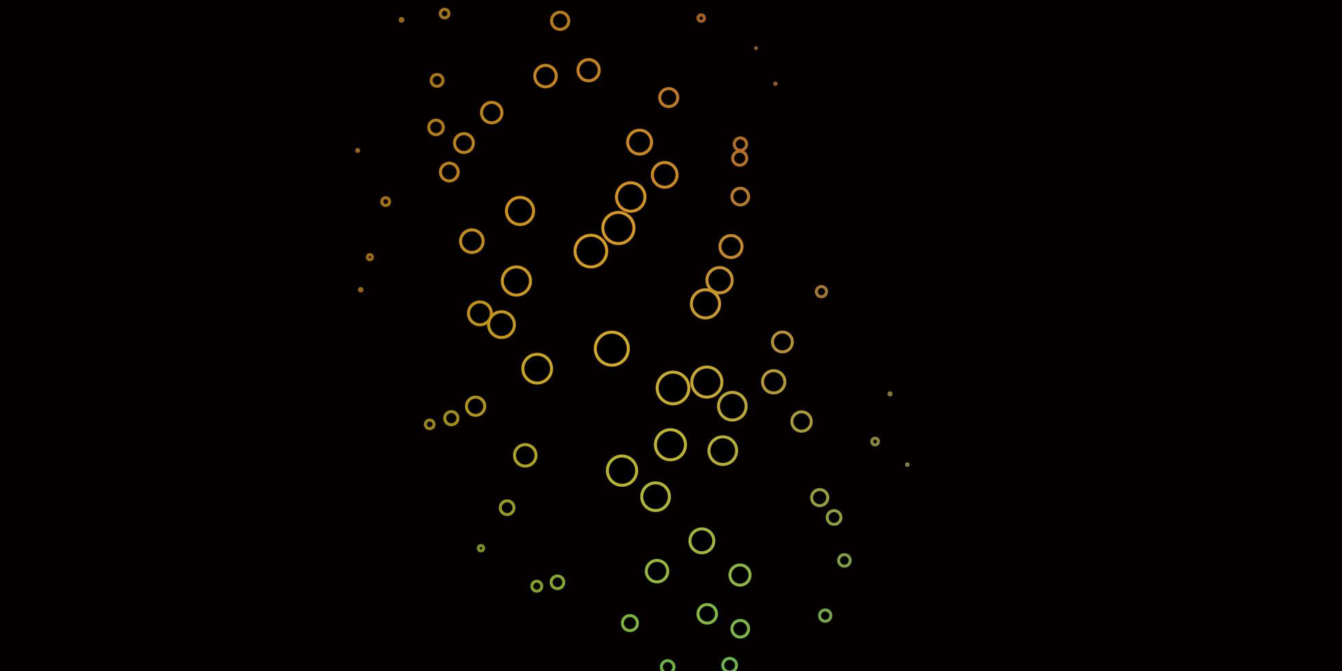 círculos amarillos y verdes sobre fondo oscuro vector