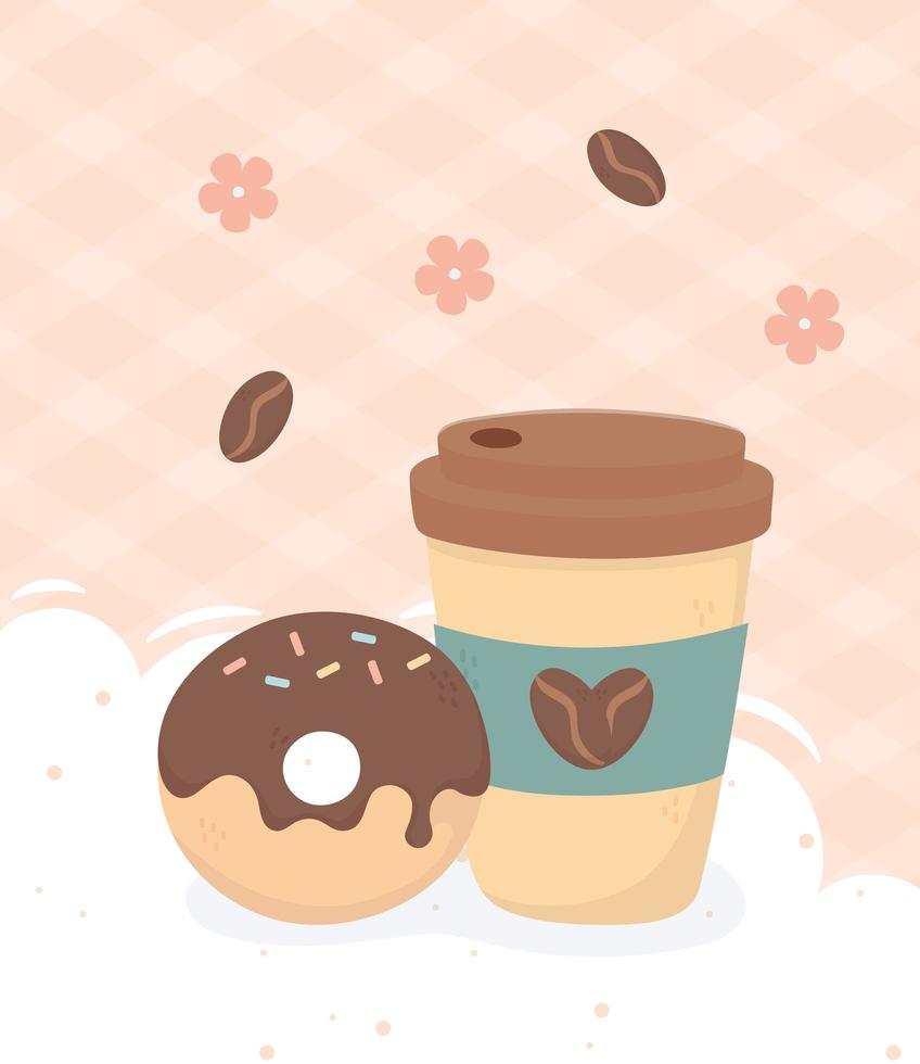 Coffee and tea time beverage composition vector