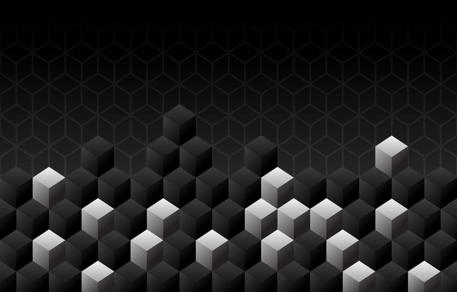 Black Background with Cubes vector