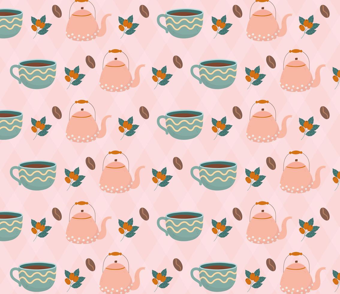 Coffee time pattern background vector